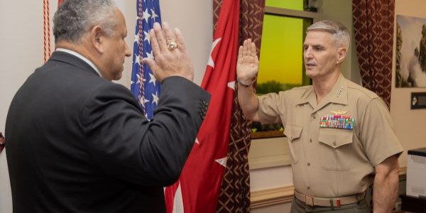 Mahoney Sworn in as Assistant Commandant; Gen. Smith Making ‘Excellent Progress’ in Recovery
